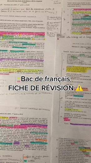 Fiche de révision bac français 📒 #bac #tuto #fyp #bacfrancais #olympedegouges #fichederevisions #français #devinelapersonne