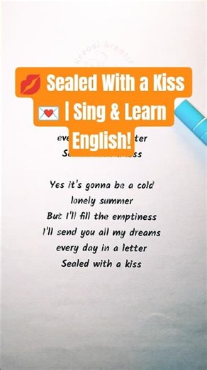 Sealed With a Kiss – Emily Linge 🎤 | Lyric Sing-Along to Learn English