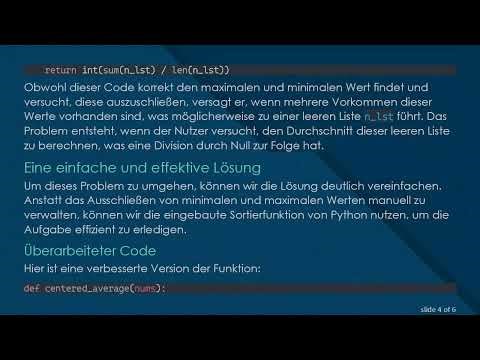 Wie man ZeroDivisionError beim Berechnen des zentrierten Durchschnitts in Python behebt