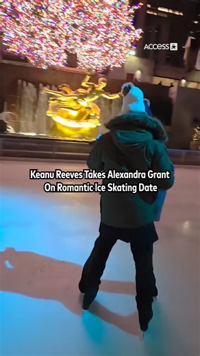 #KeanuReeves is showing how romantic he is! His girlfriend Alexandra Grant shared with fans a glimpse into their recent ice skating date at the Rockefeller Center Rink ⛸️🤍 | Access