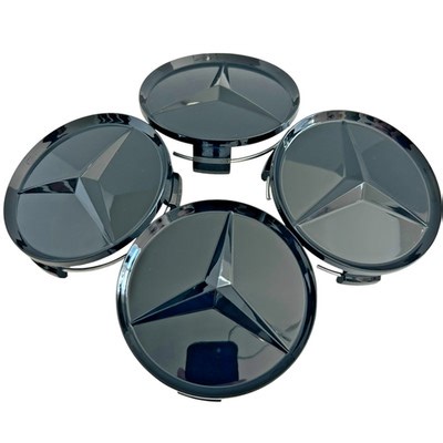 Black 3" Wheel Center Caps for Mercedes-Benz - Set of 4 Hub Covers | eBay