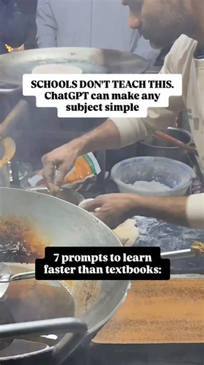 AI | Digital Marketing | Business Tips on Instagram: "Comment VAULT to get 300+ prompts. 1| Daily Study Plan 'Make me a'14-day plan to learn [subject]. Include lessons, exercises, and review.' 2| Explain Like I'm 12 'Explain [topic] in kid-simple terms + real- life example + 3-qvestion quiz.' 3| Flashcard Maker 'Turn this chapter [paste text] into 20 Q&A flashcards.' 4| Exam Practice 'Make 10 exam-style questions with answers + explanations on [subject].' 5| Concept Breakdown 'Break [complex con
