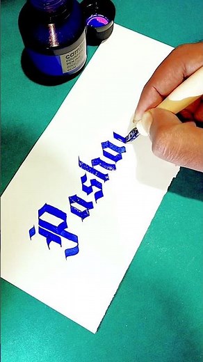 Gothic font with extensive cursive font #calligraphylattering #handwriting #art