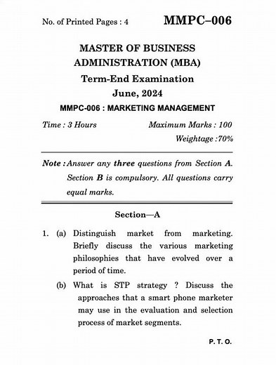 MMPC-006 June 2024 | IGNOU Previous Year Question Paper