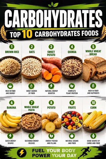 🔥 Top 10 Carbohydrates Foods You Should Eat Daily! 💪