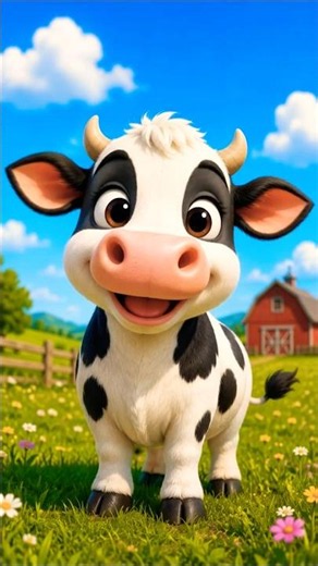 Cute Cartoon Cow on Farm 🐄 | Funny 3D Animated Cow Short Video