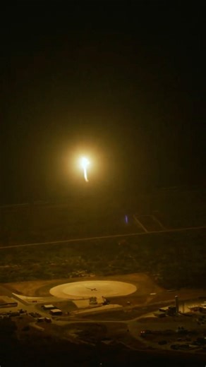 Crew-12 Falcon 9 Booster landing as seen from a Helicopter - First LZ-40 Landing