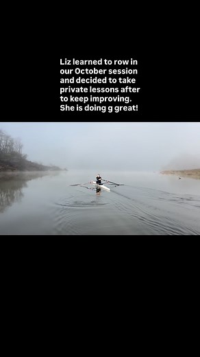 One of our October grads, Liz who now takes private lessons and improves so much every time. | Queen City Rowing Club