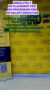 New Job hiring : For NEW ZEALAND 🇳🇿🇳🇿🇳🇿 DUCT INSTALLER TRUCK MECHANICS FORKLIFT MECHANICS CARPENTERS PIPE FITTERS EXCAVATOR OPERATORS GRADER OPERATORS BULDOZER OPERATORS ROOFERS asstmail4ward@gmail.com Sourcing@hrdemployment.com For JAPAN🇯🇵🇯🇵🇯🇵 DESIGN ENGINEERS SOFTWARE DEVELOPERS WELDERS HEAVY EQUIPMENT OPERATORS documentation@hrdemployment.com job@hrdemployment.com Database@hrdemployment.com Kare.b@hrdemployment.com #jobopportunity #jobopportunities #jobseekers #jobsearch #OFW #ofw