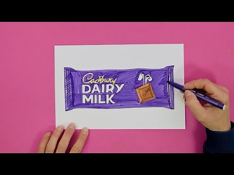 How to draw Cadbury Dairy Milk chocolate