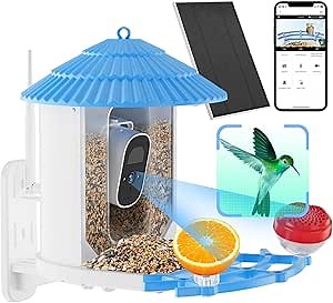 Smart BirdHouses Camera with Solar Powered - 4K High-Definition AI Recognition, Auto Capture Bird Videos & Motion Detection, Ideal Present for Bird Lover