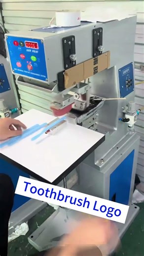 Print the logos on toothbrush with pad printing machine. perfect for hotel amenities and promotions.