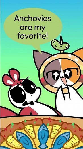 Who all here loves pineapple and anchovies? ✋🍕 #animation #chiknnuggit #shorts #cartoon #pizza