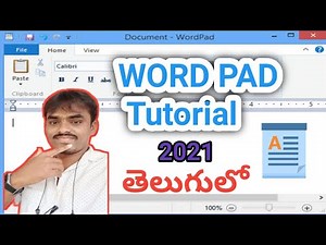 Wordpad tutorial in telugu 2021 | Wordpad Class in telugu | By Tally Lokesh