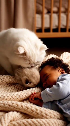 “Loyal Cat Brings Her Kitten to Sleep Beside the Baby — Pure Love ❤️ #cat” | Cat Town