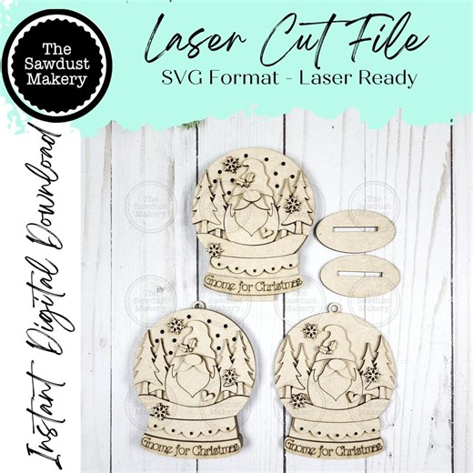 Gnome for Christmas Lighted Snow Globe Ornament SVG File | Laser Cut File | Fairy Light Ornament Svg | Ornament SVG | Gnome Svg - Etsy