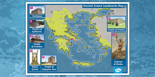 KS2 Ancient Greece Landmarks Map
