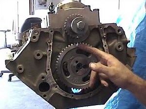 Part #10 of 20 Chevy BBC Hi-perf Engine Rebuild 454 install camshaft and timing gears