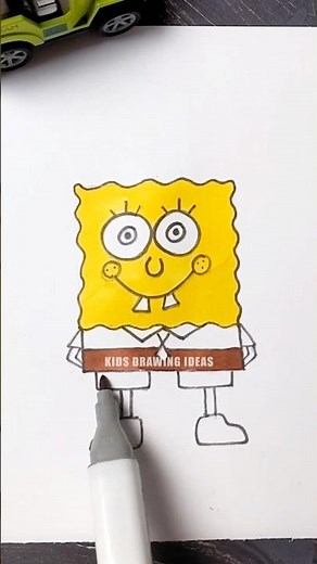 How to Draw SpongeBob Cartoon Easily for Kids 🧽 | Step-by-Step Easy Drawing Tutorial #drawing4kids