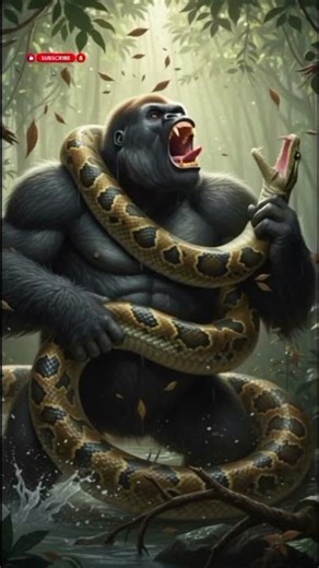 "Majestic Jungle: Gorilla, Monkey & Deer in Peaceful Harmony"