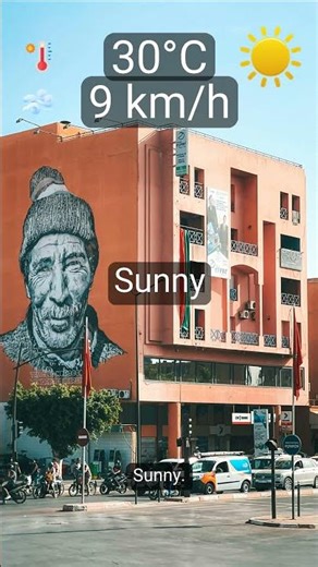 Quick forecast Marrakech: Sunny, UV 5, rain 0 mm