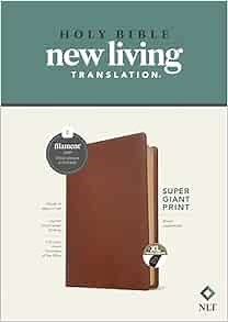 NLT Super Giant Print Bible, Filament Enabled (LeatherLike, Brown, Indexed, Red Letter)