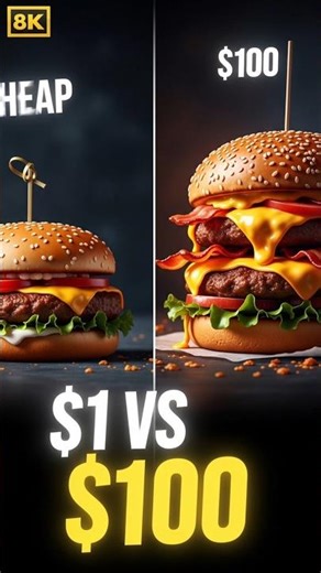 $1 vs $100 Burger… Which One Wins? 🤯🍔 #burge #shorts