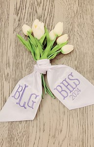 School Bouquet Sash, Prom, 4 Inch Wide, Homecoming, Graduation, Floral Bouquet, Ribbon, Embroidered, Personalized, Ceremony, Senior, Corsage - Etsy