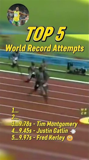 Top 5 Fastest 100m Sprinting World Record Attempts Ranked!