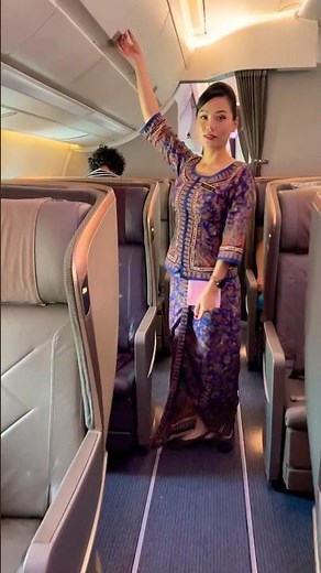 Beautiful Air Stewardess Walking me to my seat | Longer Version | Singapore Airline Business Class