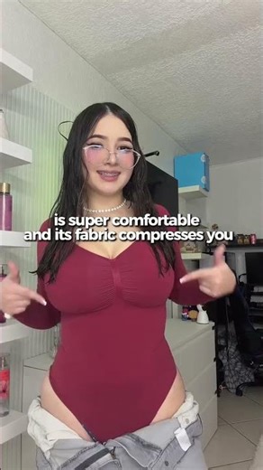 Real Try-On Review | Seamless Long Sleeve Tummy Control Thong Bodysuit-MT240067-andreinabln