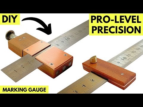 Ingenious Mechanism: DIY Ruler Marking Gauges with Copper, Brass And wood #markinggauge #woodworking