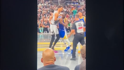 Finest Magazine on Instagram: "The entire Wemby/Draymond sequence - Dray walks with Wemby down the court, bumping him, talkin trying to get into his head…engaging in Mental Warfare on the court. - Then Dray gets physical with Wemby on the block fighting to establish position. Wemby fights back but stays locked in mentally. - Wemby spins and punches on Draymond, screams and flexes on him and they have words afterwards. Look at the crowd, the Spurs bench and the Spurs on the floor reaction to it a