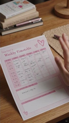 Printable Weekly Timetable for Teachers 📝#teacherlife #classroomorganization #teacherplanner