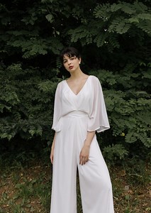 White Jumpsuit Bridal Jumpsuit Wedding Reception Dress Modern Formal Bridal Pantsuit Civil Wedding Dress Bohemian Simple Wedding Jumpsuit - Etsy