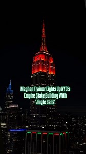 Meghan Trainor Lights Up NYC’s Empire State Building With ‘Jingle Bells’ 🥰🎄 The annual @empirestatebldg light show returned this year on Dec. 20 – set to Meghan Trainor’s new holiday song, “Jingle Bells” – and will run nightly through Dec. 25, timed to a 7 p.m. EST broadcast on iHeartRadio’s Z100, 106.7 Lite FM, and 103.5 KTU. #esb #esbvip #entertainmentnews #empirestatebuilding #christmasinnewyork #meghantrainor | New York Mickey