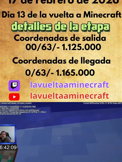 Cuaderno de Bitácora dia 13 de La Vuelta al Mundo en Minecraft #lavueltaaminecraft #cuadernodebitacora #bitacoraminecraft #minecraft #guinnessrecord #worldborder #minecraft worldrecord #worldborderminecraft