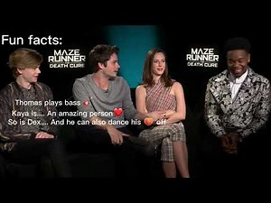 The Maze Runner cast Interviews [Mostly Dylmas] clips but it's edited HEAVILY