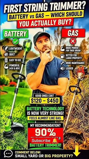 First String Trimmer? Battery vs Gas – Which Should You Buy in 2026? Honest Guide