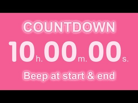 10-Hour Countdown Timer | Beep Start & End | Electric Pink Power | 4K