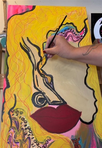 Sending good vibes & trusting the process painting