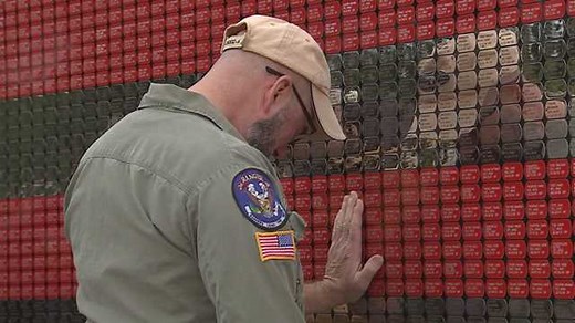 5.8K views · 139 reactions | IN HONOR OF THE FALLEN: The large American flag memorial takes the shape of the U.S. flag when it’s draped on the casket of a fallen service member. Dog tags of the fallen have been added since 2001. DETAILS: https://bit.ly/34wpWLc | Fox 5 DC | Facebook