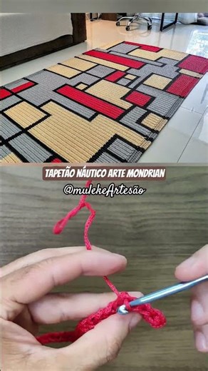 Nautical rope rug, Mondrian art, step by step, by Samuel Muleke, craftsman.