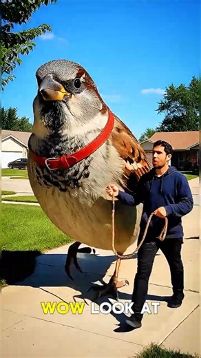 Giant Sparrow Walking Like a Pet in a Midwest Neighborhood 😱