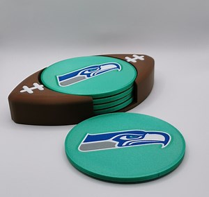 3D Printed Football Team Coaster Set: NFL Fan Gift - Etsy