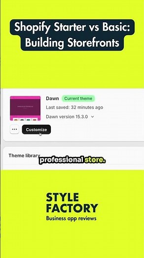 Shopify Starter vs Basic: Building Storefronts #shorts