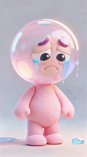 Bubble Head gets hit by one raindrop, looks betrayed