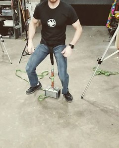 27K views · 315 reactions | Weighted pull ups with Thor's Lead B Hammer! It's half my body weight! #makeitreal #superheroworkout #thor #thorshammer | The Hacksmith | Facebook