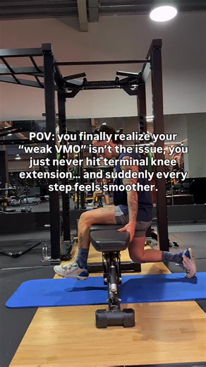 Alan Salgado Espino on Instagram: "Most people with knee pain don’t have a “VMO problem.” They have a terminal knee extension problem — and the research backs this up: • The VMO doesn’t activate in isolation; it fires as part of the entire quadriceps group, especially near full extension. • Studies show that you can’t selectively strengthen the VMO with specific exercises — its activation improves when you improve overall quad strength and restore full extension. • Even a 2–3° loss of extension