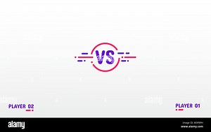 Horizontal Versus screen design. Red and violet color. Battle headline template. Fighter. video game. Player. Flat modern design. Simple, minimalistic Stock Vector Image & Art - Alamy